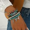 5PCS Boho Beaded Turquoise Bracelet Colorful Western Cowgirl Summer Beach Jewelry