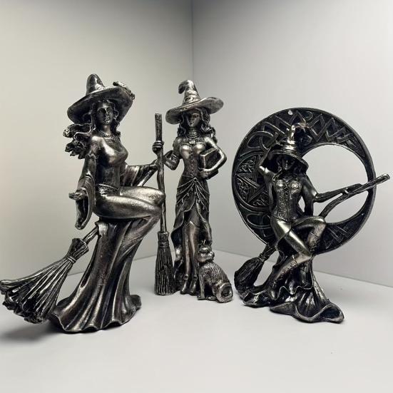 Sexy Witch Figurine Gothic Witch Ornament Desktop Decorative Witch Sculpture