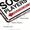 Vintage Metal Sign - Soccer Players Only Warning, Multipurpose Wall Hanging Art Decor, English Language Metal Plaque for Home