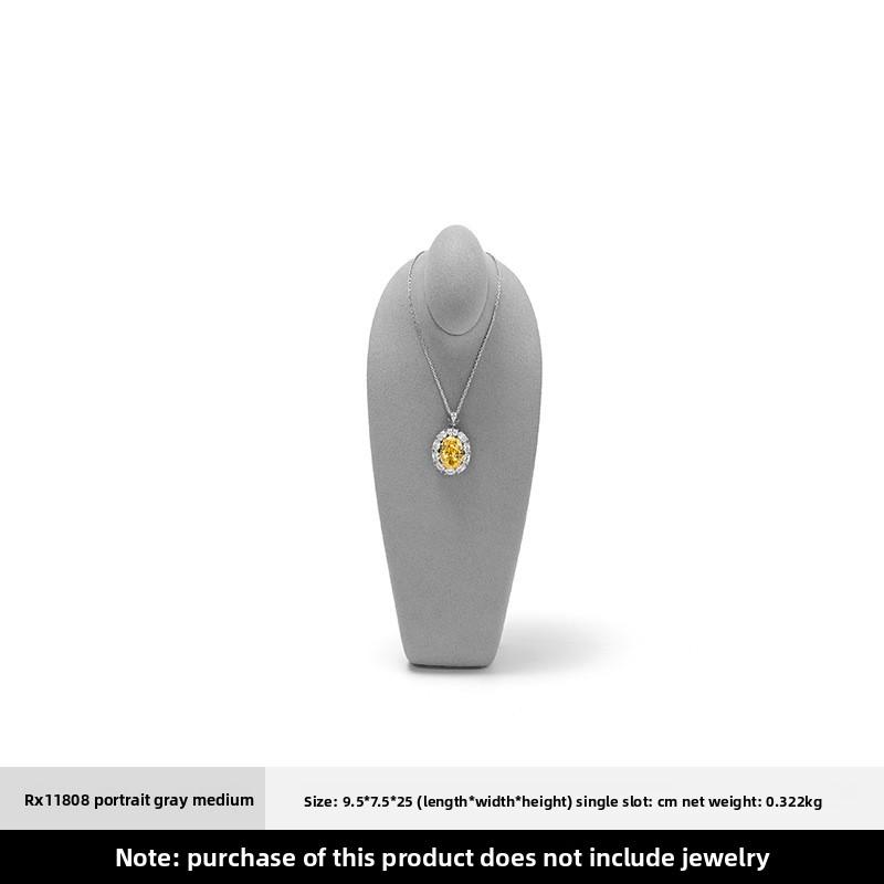 Microfiber Necklace Display Bust Mannequin Neck Jewelry Stand for Retail Counter Showcase