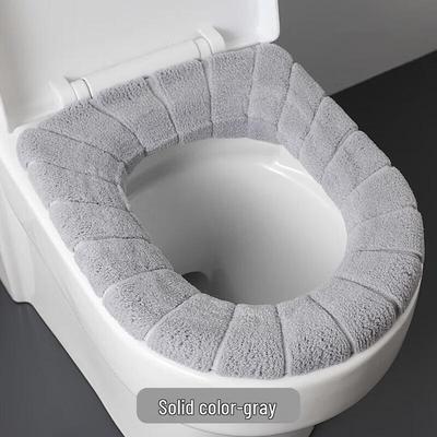 Gureide Verdickte Plüsch O-förmige Toilettensitzauflage