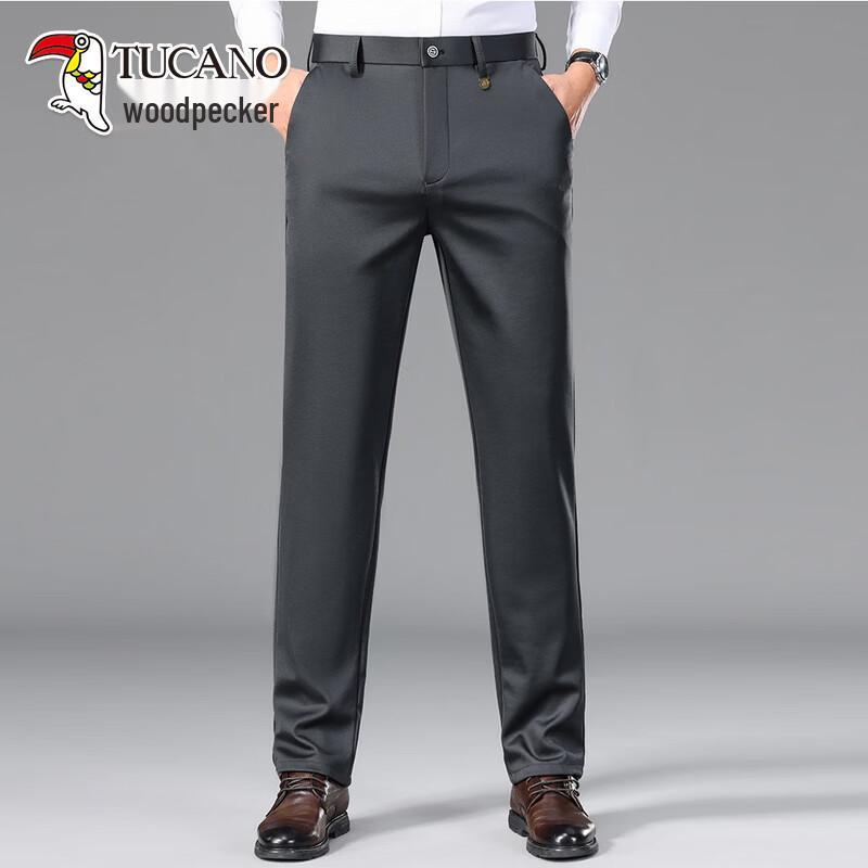 TUCANO Men s Slim-Fit Wrinkle-Free Stretch Casual Trousers 29 серый