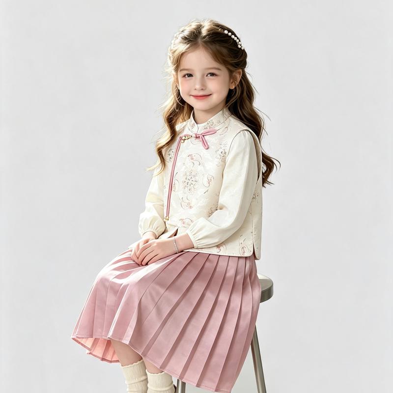 Girls' New Chinese Style Autumn Outfit Collection