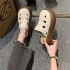 Two Wear Hollowed-out Bag Head Sandals Women's 2025 New Hole Hole Mori Roman Shoes Platform Half Slippers Women's Summer Wear
