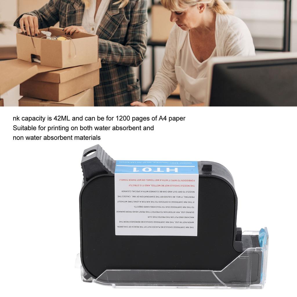 1 Stück 42ML Handheld-Drucker Tintenpatrone Schnelltrocknende Tintenstrahl-Druckerpatrone Ersatz 12,7 mm