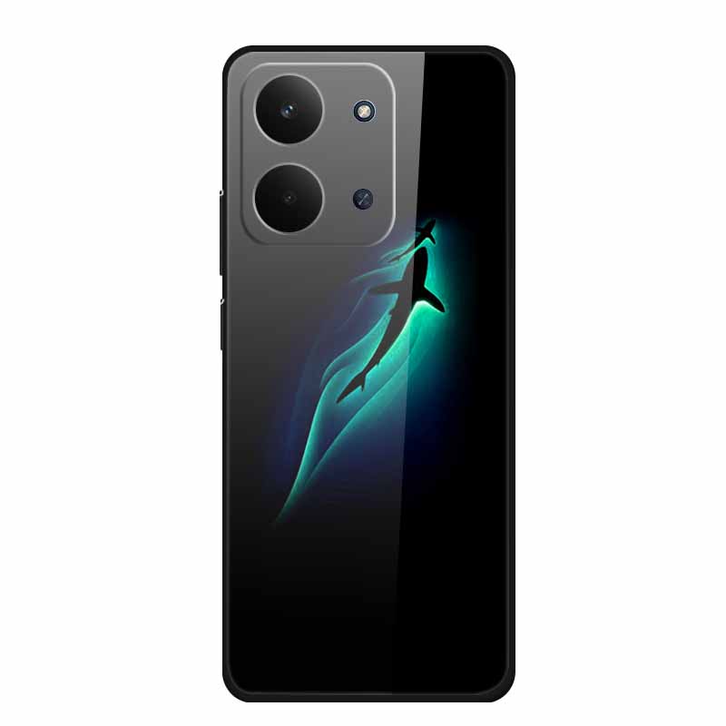 Xiaomi Redmi 15C 4G Kılıfı İçin Cam Arka Kapak 15 C Kılıf Sert Temperli Cam Kılıf Redmi 15C Telefon Kılıfı İçin Redmi15C Yumuşak Tampon