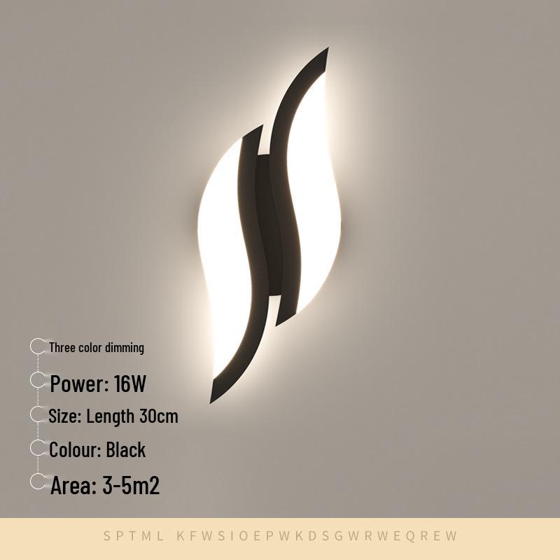 Modern Minimalist Wrought Iron Acrylic LED Wall Lamp for Bedside and Staircase Decoration