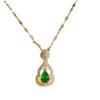 Hollow Emerald Gourd Pendant Micro-set Diamond Necklace - Chinese Style Light Luxury Necklace