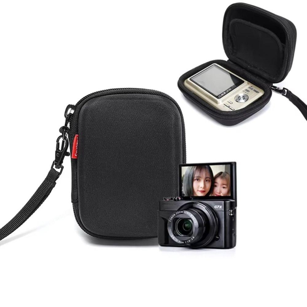 Zipper Pouch Digital Camera Bag Hard Case Camera Carrying Case  Charging Cable
