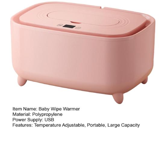 Portable Baby Wipe Warmer USB Powered 16 Adjustable Heating Modes Large Capacity Home Travel Fast Heating Diaper Wet Wipe Dispenser Heater