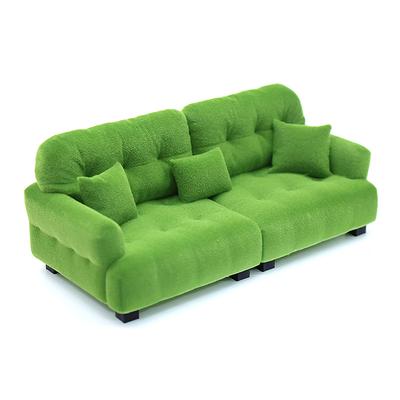 Puppenhaus Simulation Beflocktes Sofa Modell Puppenhaus Mini Wohnzimmer Möbel Dekorationszubehör Rollenspielzeug