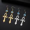 Teamer Occhio Malvagio Gotico Croce Ankh Orecchini Pendenti Acciaio Inossidabile Amuleto Crocifisso Orecchini Egiziani Donna Gioielli Vintage Regalo