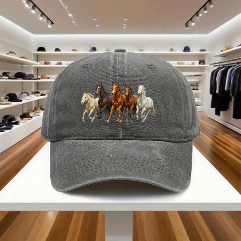 Un Cappellino da Baseball Regolabile con Cavallo al Galoppo un Leggero Cappello da Donna Stampato un Cappello da Sole per Appassionati di Equitazione