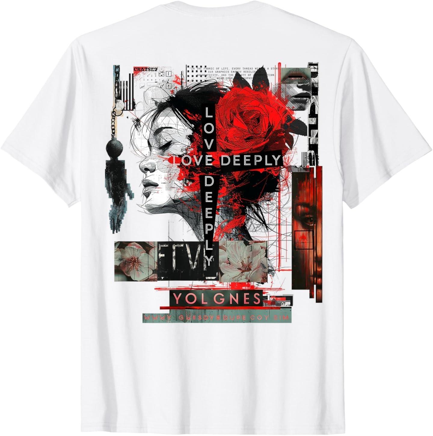 Rose | Backprint | Art Women Graphic Artwork Rose T-Shirt S разноцветный