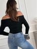 European & American Off-the-Shoulder Long-Sleeve T-Shirt - Autumn/Winter Fashion