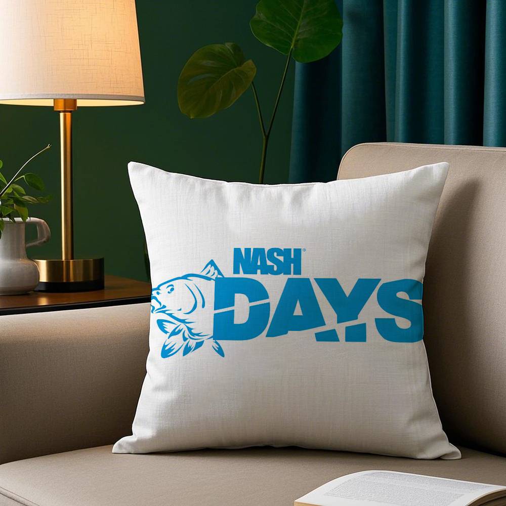 NNash Fishing logo Pillow Case Short Plush Print Cushion Cover Square Throw Pillow Covers Sofa Home Decor