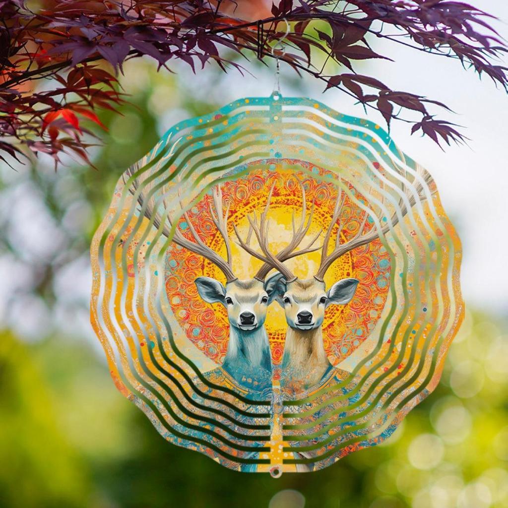 10 Inch Hanging Wind Chimes with 360 Degree Hook Exquisite Design for Balcony Garden Courtyard Decoration Spring Summer Artistic Dynamic Gift