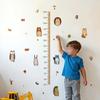 Fun Cartoon Animal Wall Stickers with Height Scale for Children's Room Decoration PVC Removable Decals 60x30cm Set of 2