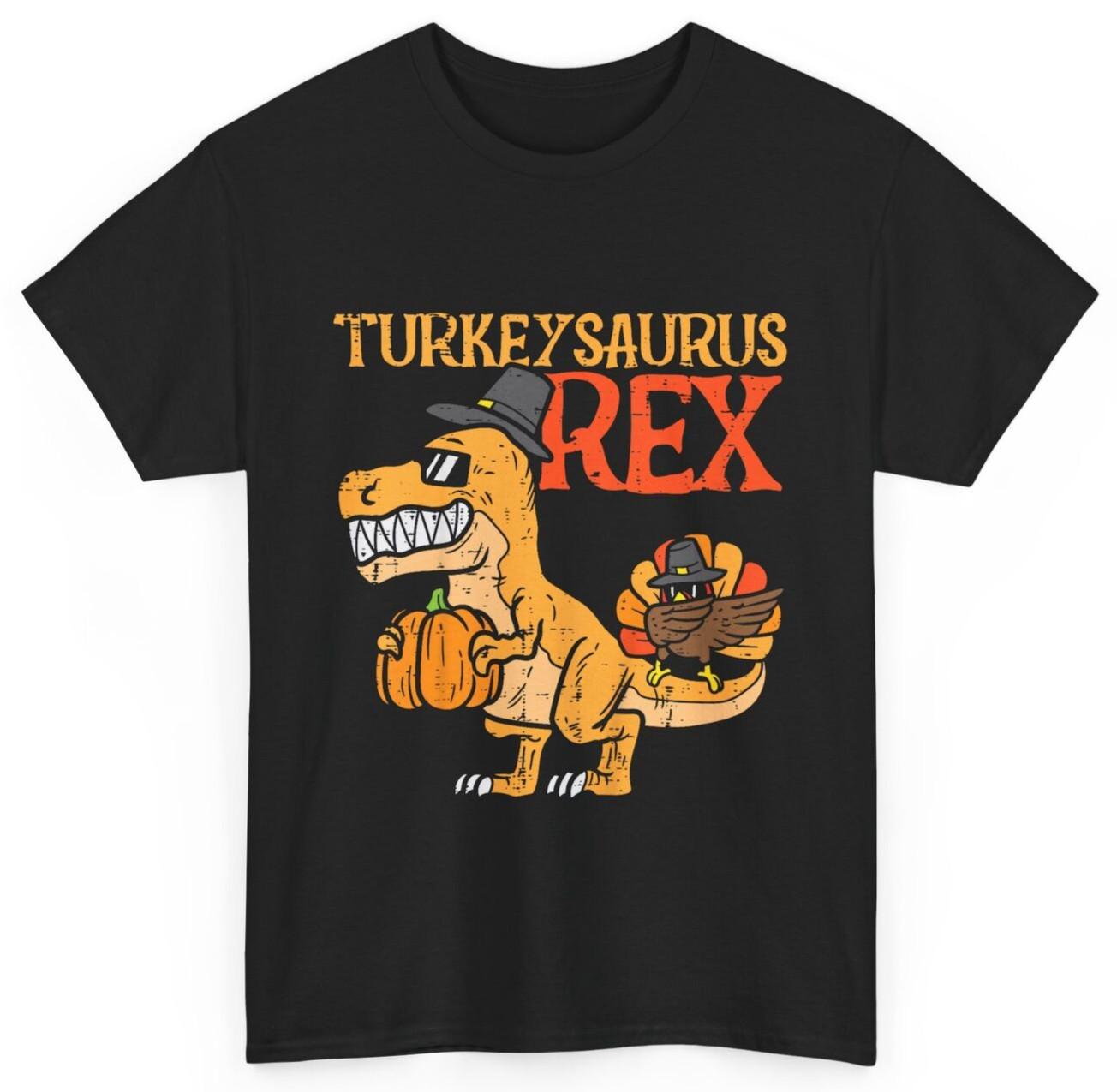 

Turkeysaurus Rex Dab Turkey Dino Toddler Boys Thanksgiving T-Shirt Mens Womens Tees Top 4XL