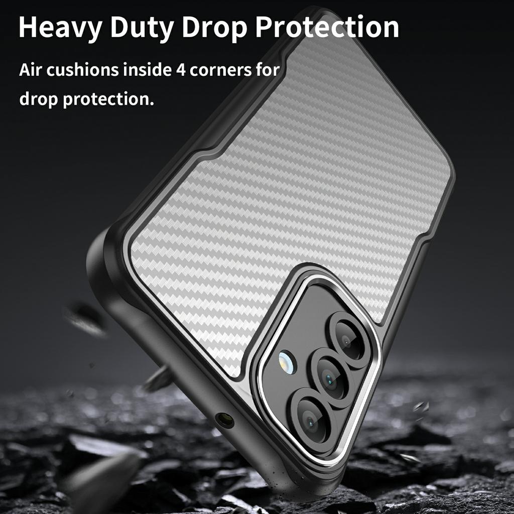 For Samsung Galaxy A16 5G/A16 4G Case Carbon Fiber Scratch-Resistant TPU+PC Phone Cover