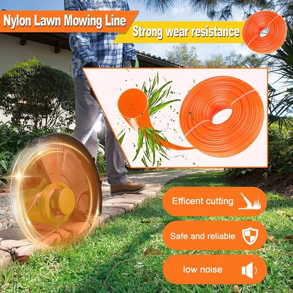 Nylon Grass Rope Round/Star Line Mowing Wire Durable Grass Trimmer Rope for Brush Cutter Strimmer