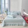 2025 New Kapok Twill Bed Cover Three Piece Set Kapok Love Solid Color Lace Bed Cover with a Pair of Pillowcases