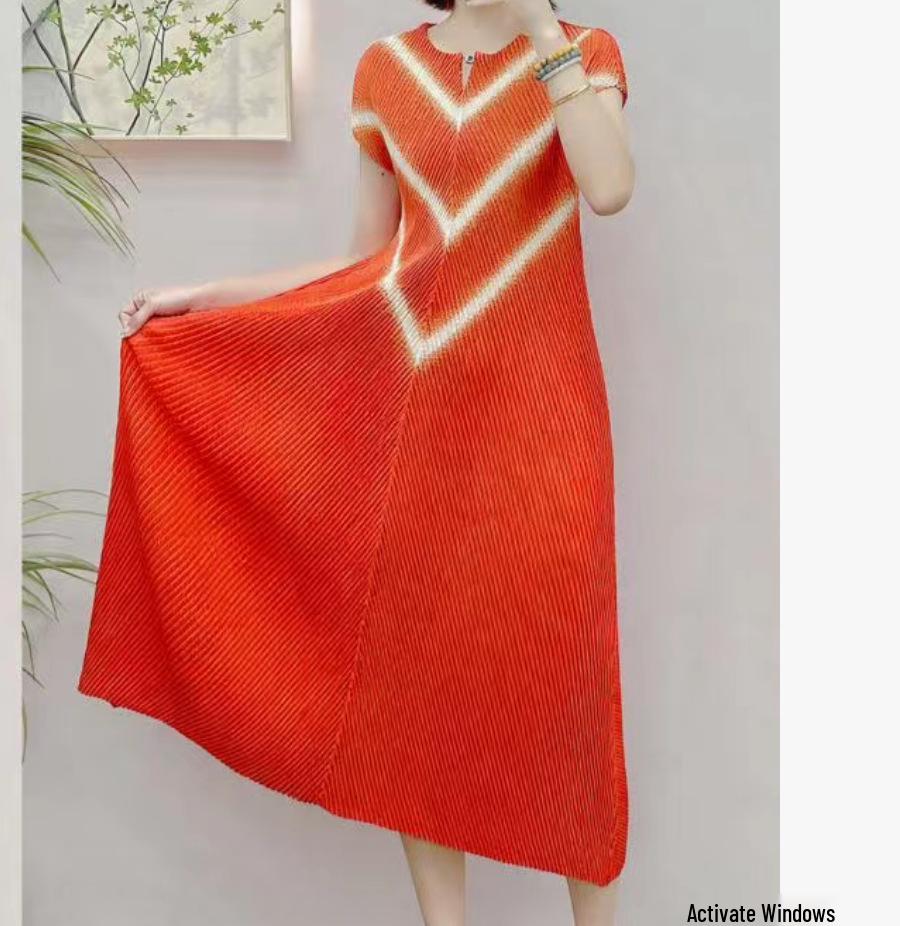 Spring Floral Pleated A-Line Dress Jacket for Women - Plus Size