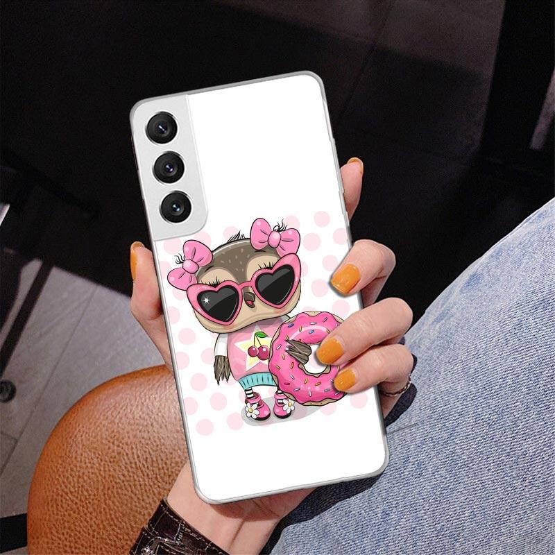 Cute Owl Hearts Lover Phnoe Case for Samsung Galaxy S26 S25 Edge S23 S24 Ultra S22 Plus S21 S20 FE Unique Cover Soft Coque Galax