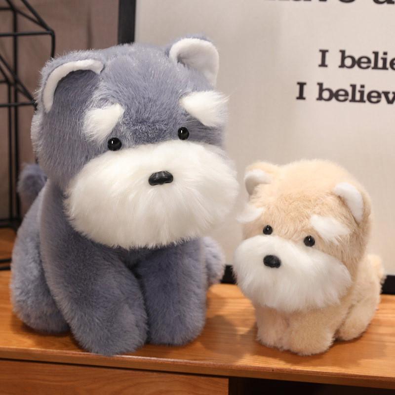 Plush Puppy Schnauzer Simulation Animals Doll Birthday Gift Bedroom Toy Pillow
