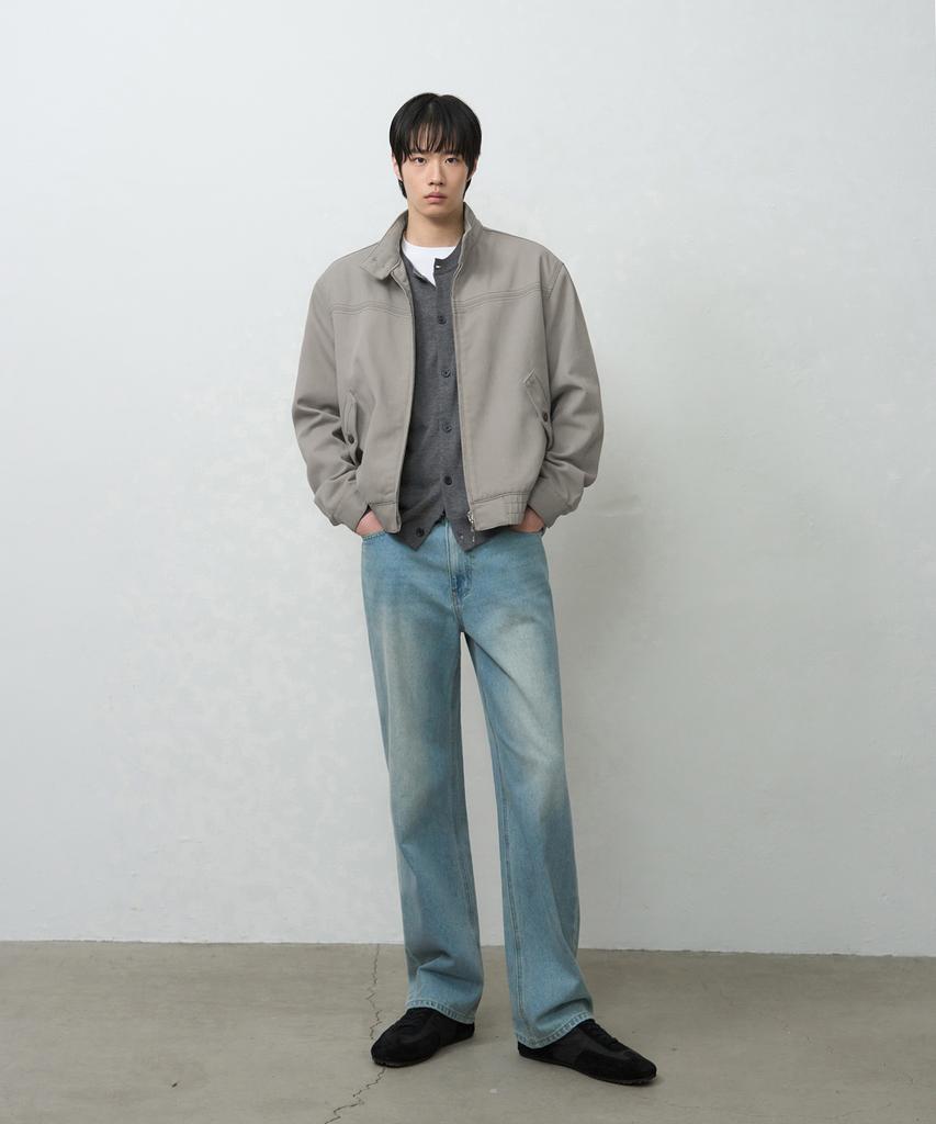 Draw Fit Eagle Harrington Washed Jacket [Light Grey]