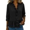 2026 Summer New Women's Solid Color Ruffle T-Shirt, Casual Three-Quarter Sleeve Blouse for Women