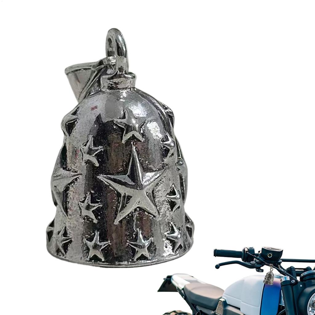 Alloy Motorcycle Bell Embossed Star Sturdy Ornament Motorcycle Riding Bell Keychain Pendant For Boys Women Men Girls Teens
