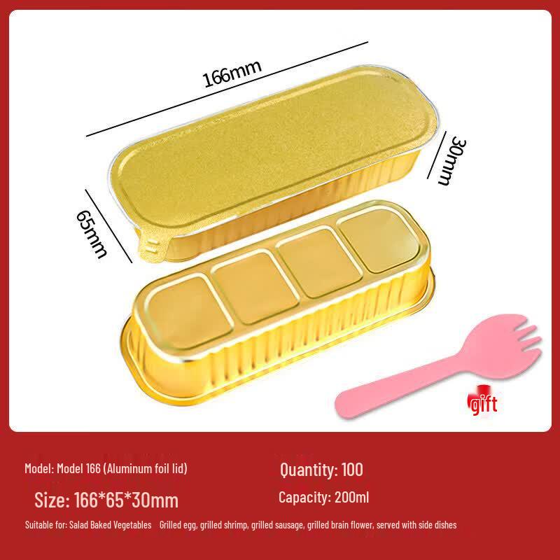 Disposable Gold Thickened Aluminum Foil Baking Box with Lid