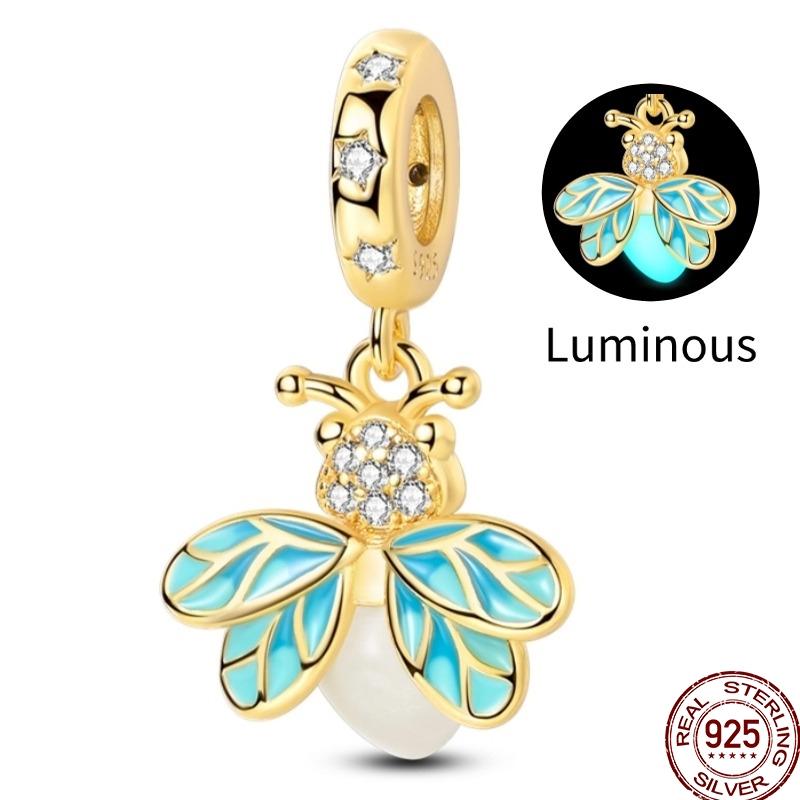 Original Copper Gold Series Charms Bead Sunflower Dogs Leopard Firefly Pendants Fit Bracelet Jewelry Gift Marking