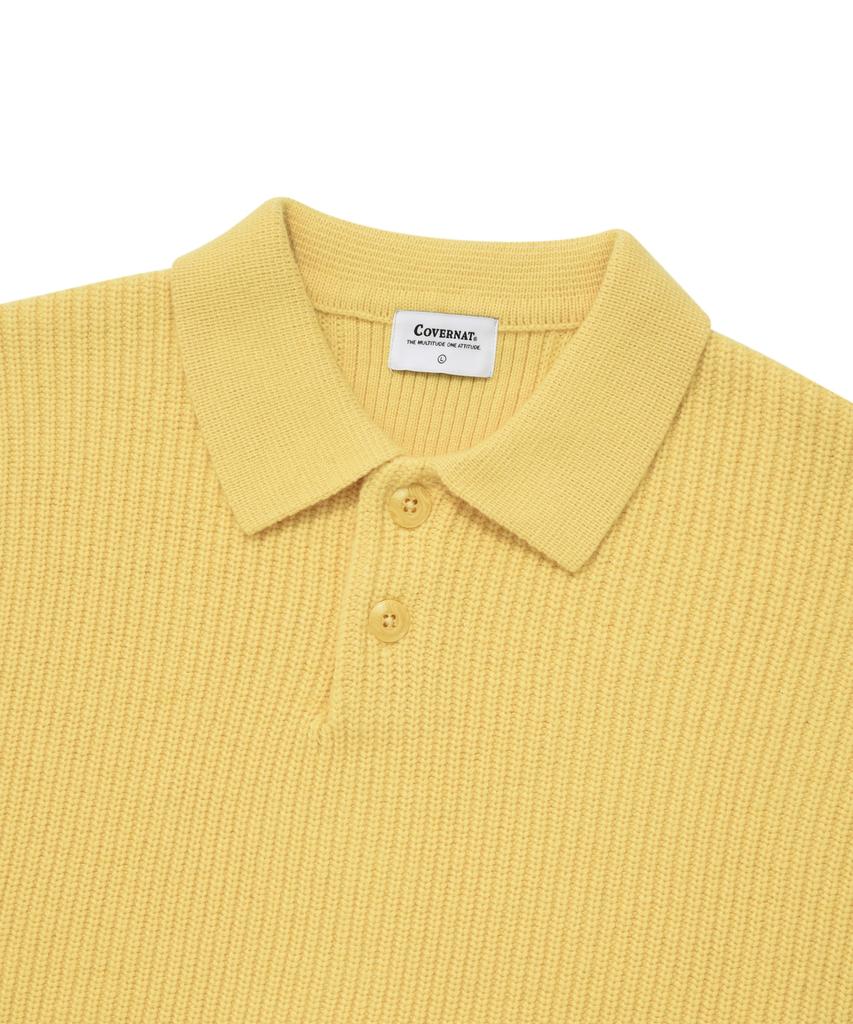 COVERNAT Lambswool Collared Knit Yellow