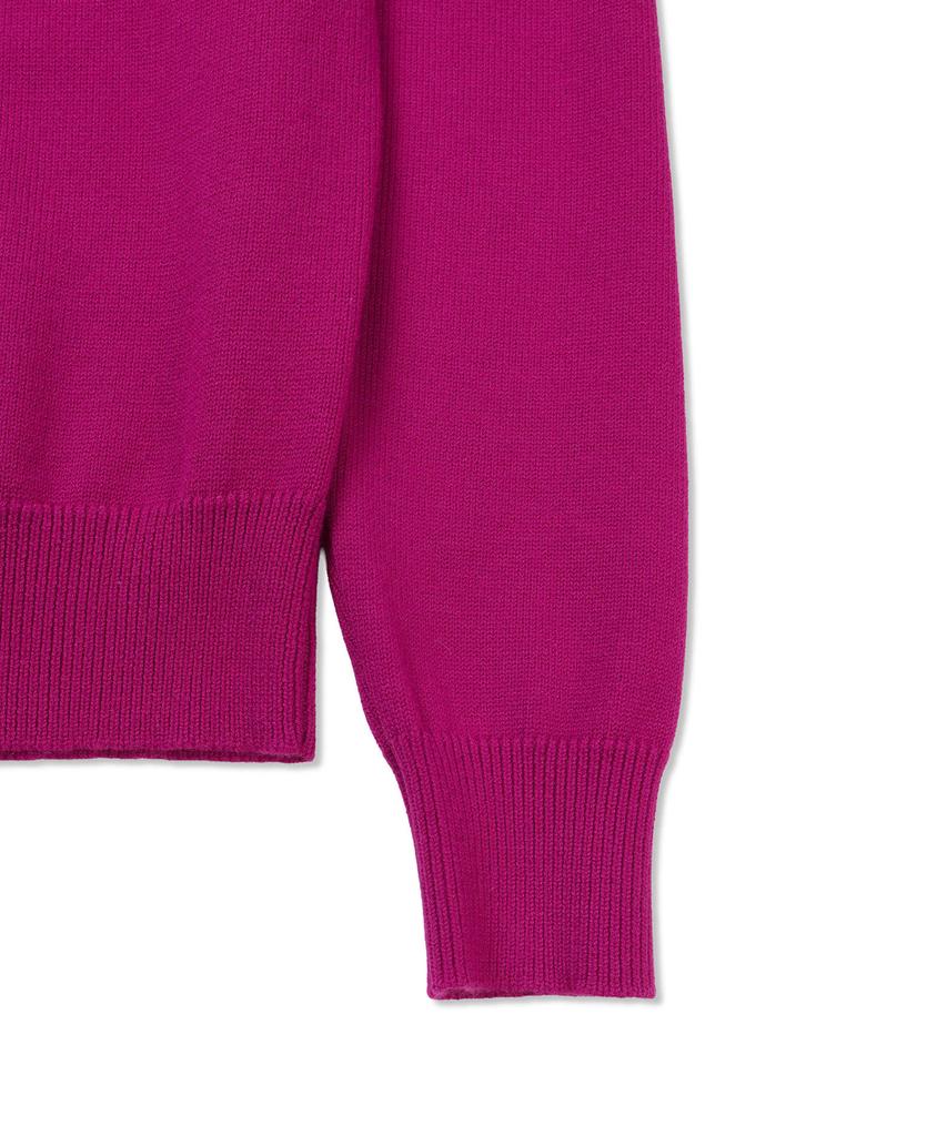 Michikoleondeonkosino Basic V-Neck Wool Knit Raspberry