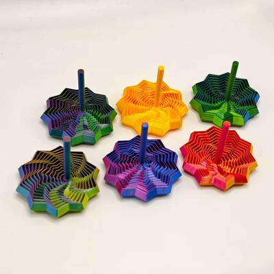 Decagonal Carrot Tower Fidget Spinner with Handle for Stress Relief - Children's Toy