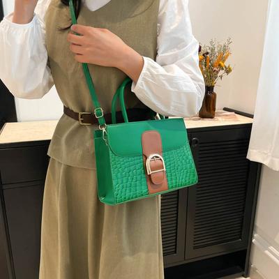 Stijlvolle en sfeervolle draagbare kleine vierkante tas met één schouderband, casual en elegante tas met krokodillenpatroon voor dames, trendy tas voor dames