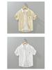 1267 Solid Color Short Sleeve Cotton Linen Shirt