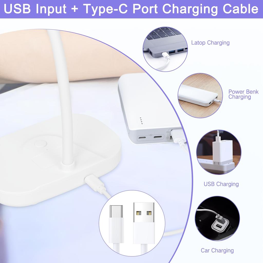 LED Lampa na nehty Sušička nehtů Přenosná Husí krk Gelové světlo Skládací USB Pro sušení laku Manikúrní nástroje