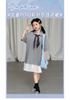 Girls' POLO Knitted Dress New Summer Children's Mesh Splicing Fake Two Piece Medium Sized Children