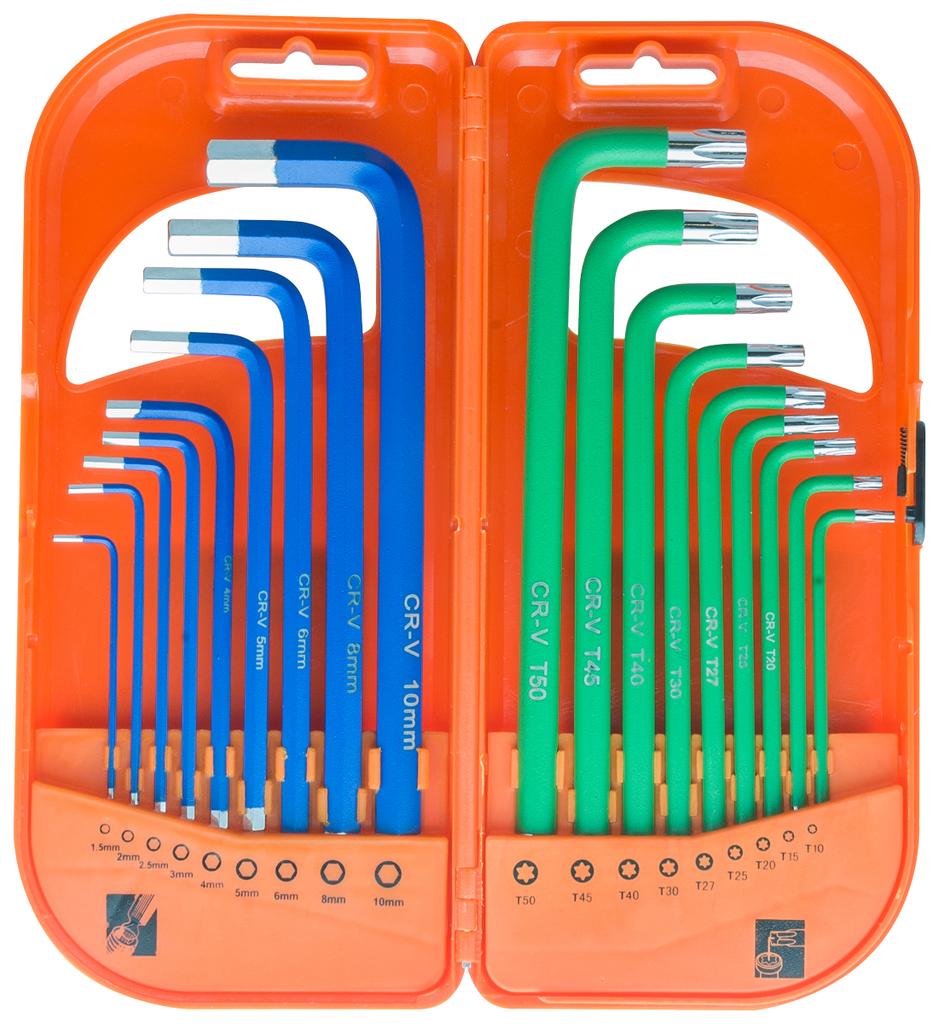 Set Of Hex And Torx Long Keys 18 Pieces - E-400-2620
