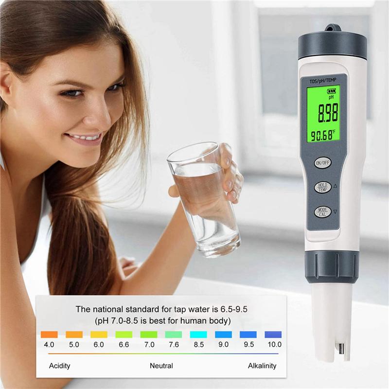 3X 3 In 1 Digital PH Meter For Water, TDS/PH/Temp Meter, Water Tester For Drinking Water, Swimming Pool, Hydroponics
