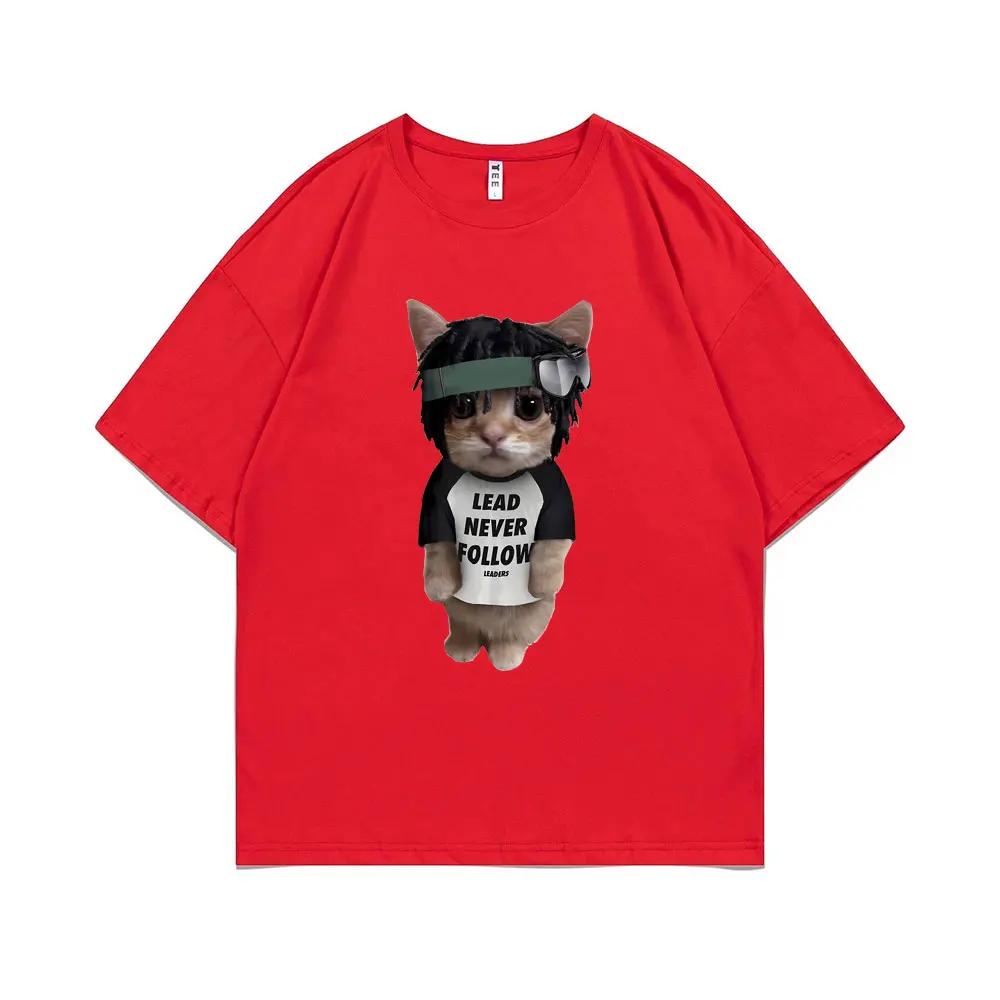 

Rapper Chief Keef Kitty Lead Never Follow Printed T-shirt Women s T-shirt Women s Fun T-shirt Women s Plus Size Hip Hop T-shirt 3XL