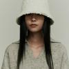 RE RHEE FAUX SHEARLING BELL HAT COCONUT MILK