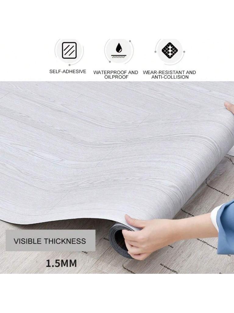Förtjockade Golvklistermärken med Träådring Kök Halkfria Badrum Vattentäta Golv Mark Slitstarka Vardagsrum Klistermärken Gåvor
