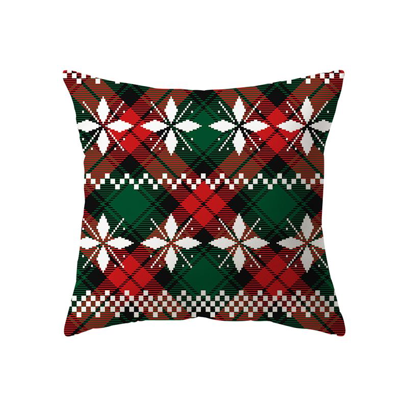 Christmas Theme Santa Elk Christmas Tree Print Pattern Cushion Cover Home Living Room Sofa Decoration Pillow Pillow Cover