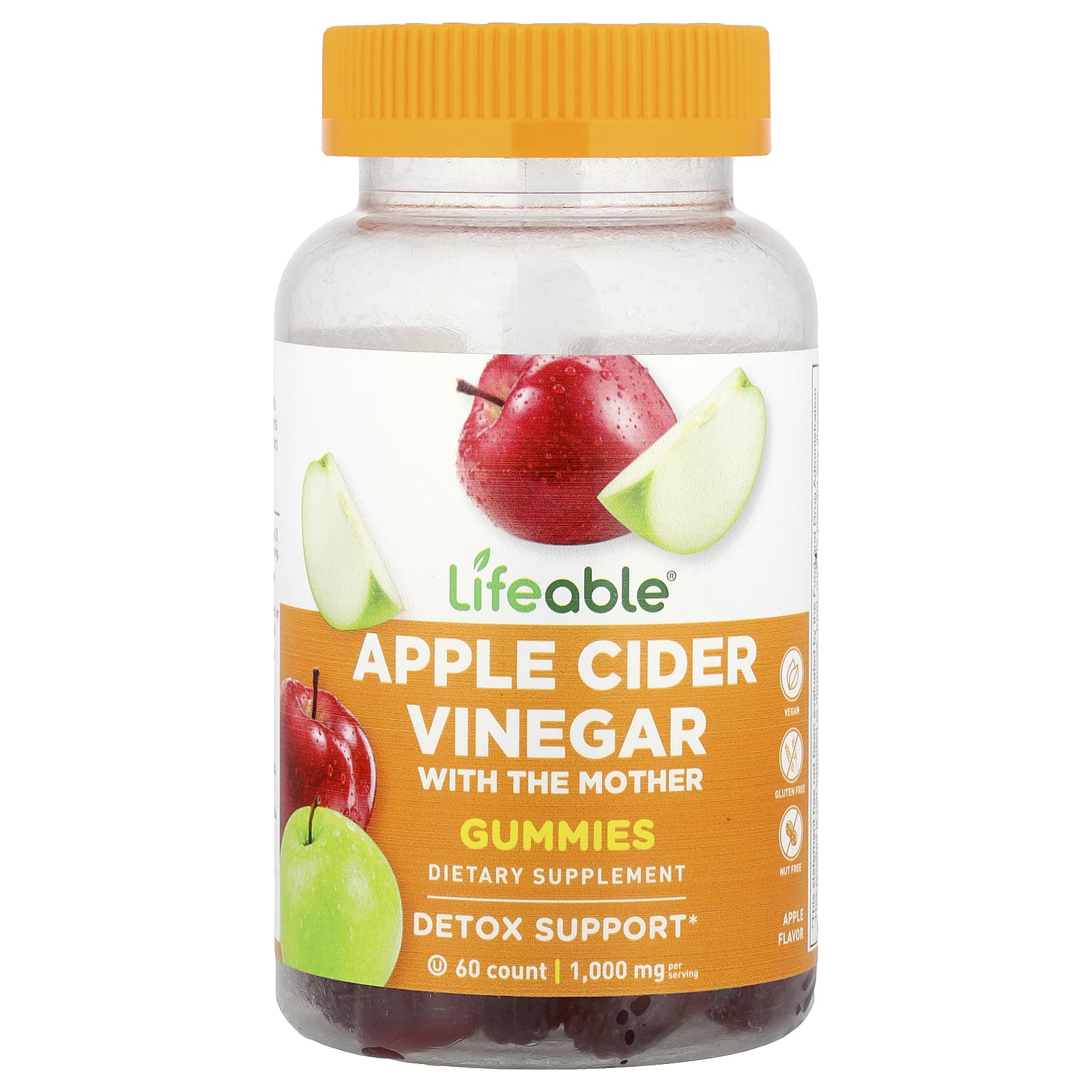 

Apple Cider Vinegar Gummies, Apples, Gummies 60