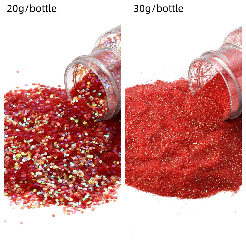 20/30g Glitter Sprinkles Powder Colorful Hexagonal Sparkly Powder Nail Art For Handicraft Creative Nail Paillette Decoration
