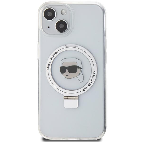 Karl Lagerfeld Klhmp15Shmrskhh Iphone 15 / 14 / 13 6.1 Biały/White Hardcase Ring Stand Karl Head Magsafe